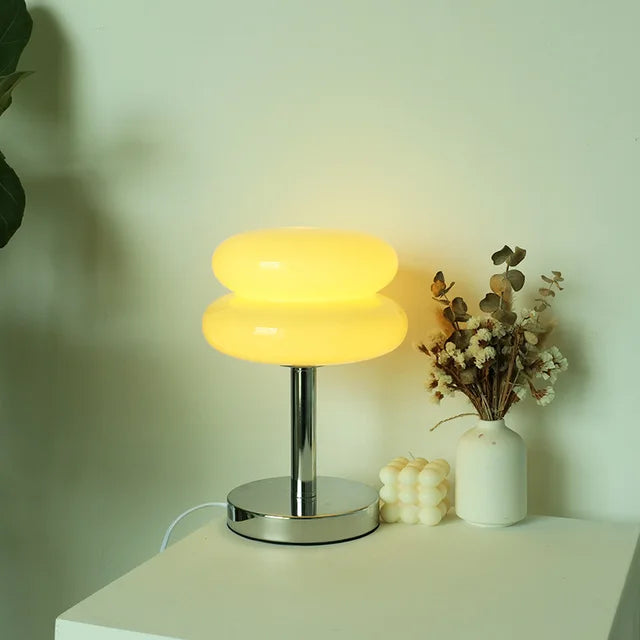 Glazen Tafellamp met Kleurrijk Patroon LED Kinderlamp Modern Nachtlampje Decoratief Sfeerlicht Woon- en Kinderkamer | Sulvida