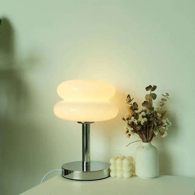 Glazen Tafellamp met Kleurrijk Patroon LED Kinderlamp Modern Nachtlampje Decoratief Sfeerlicht Woon- en Kinderkamer | Sulvida