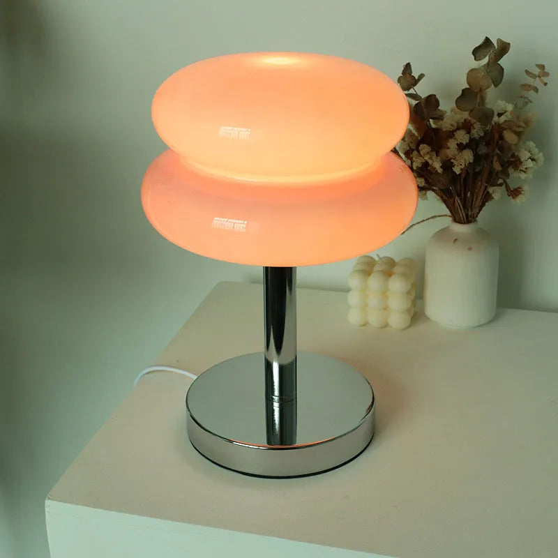 Glazen Tafellamp met Kleurrijk Patroon LED Kinderlamp Modern Nachtlampje Decoratief Sfeerlicht Woon- en Kinderkamer | Sulvida