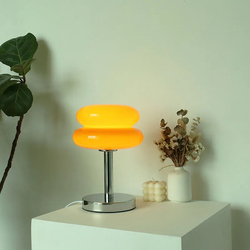 Glazen Tafellamp met Kleurrijk Patroon LED Kinderlamp Modern Nachtlampje Decoratief Sfeerlicht Woon- en Kinderkamer | Sulvida