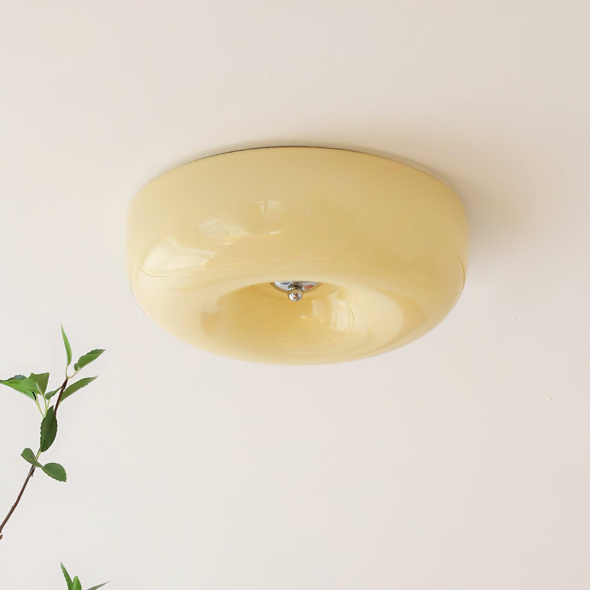 Glazen Plafondlamp met LED Verlichting Warm of Koel Wit Beige Chroom voor Woonkamer Slaapkamer Hal Eetkamer | Sulvida