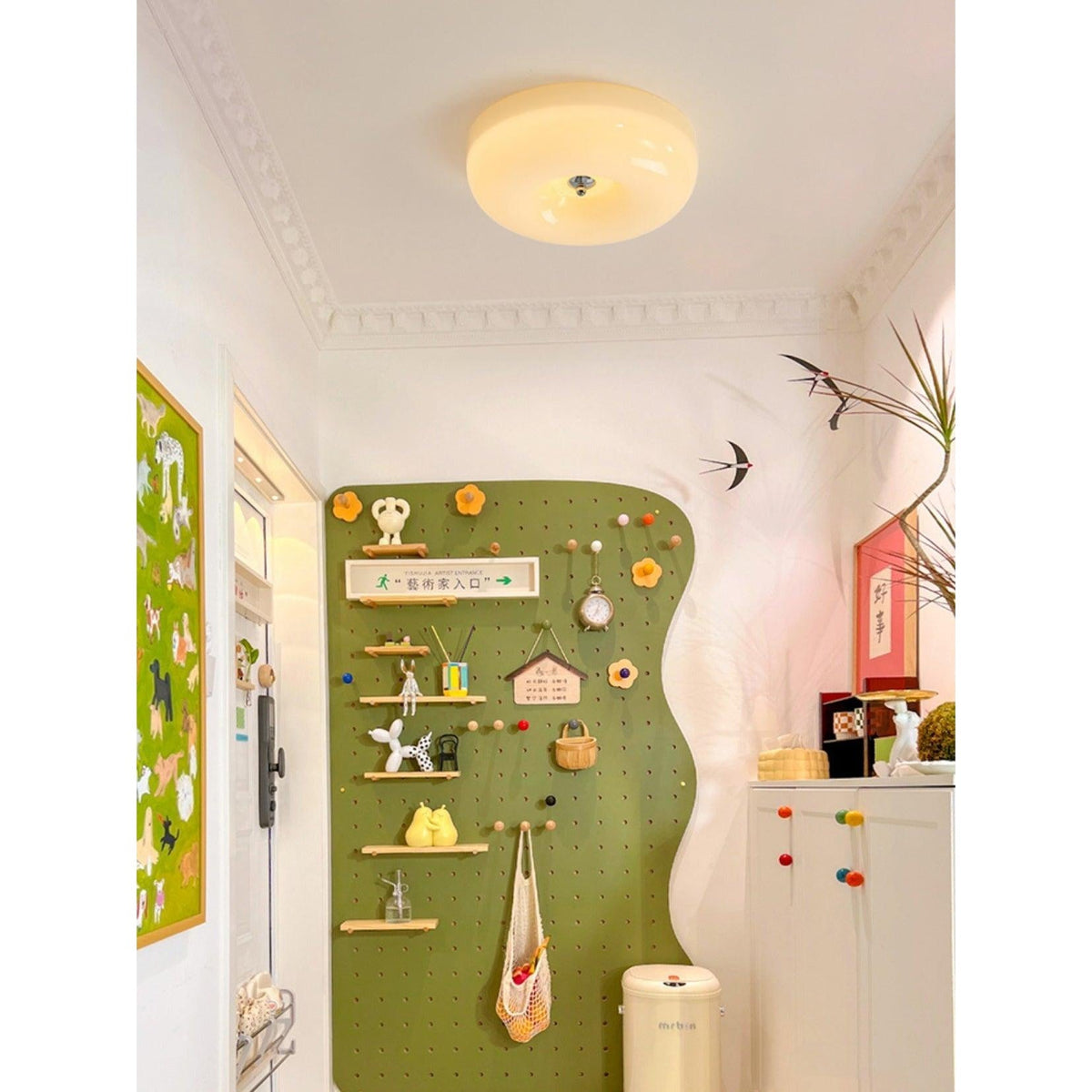 Glazen Plafondlamp met LED Verlichting Warm of Koel Wit Beige Chroom voor Woonkamer Slaapkamer Hal Eetkamer | Sulvida