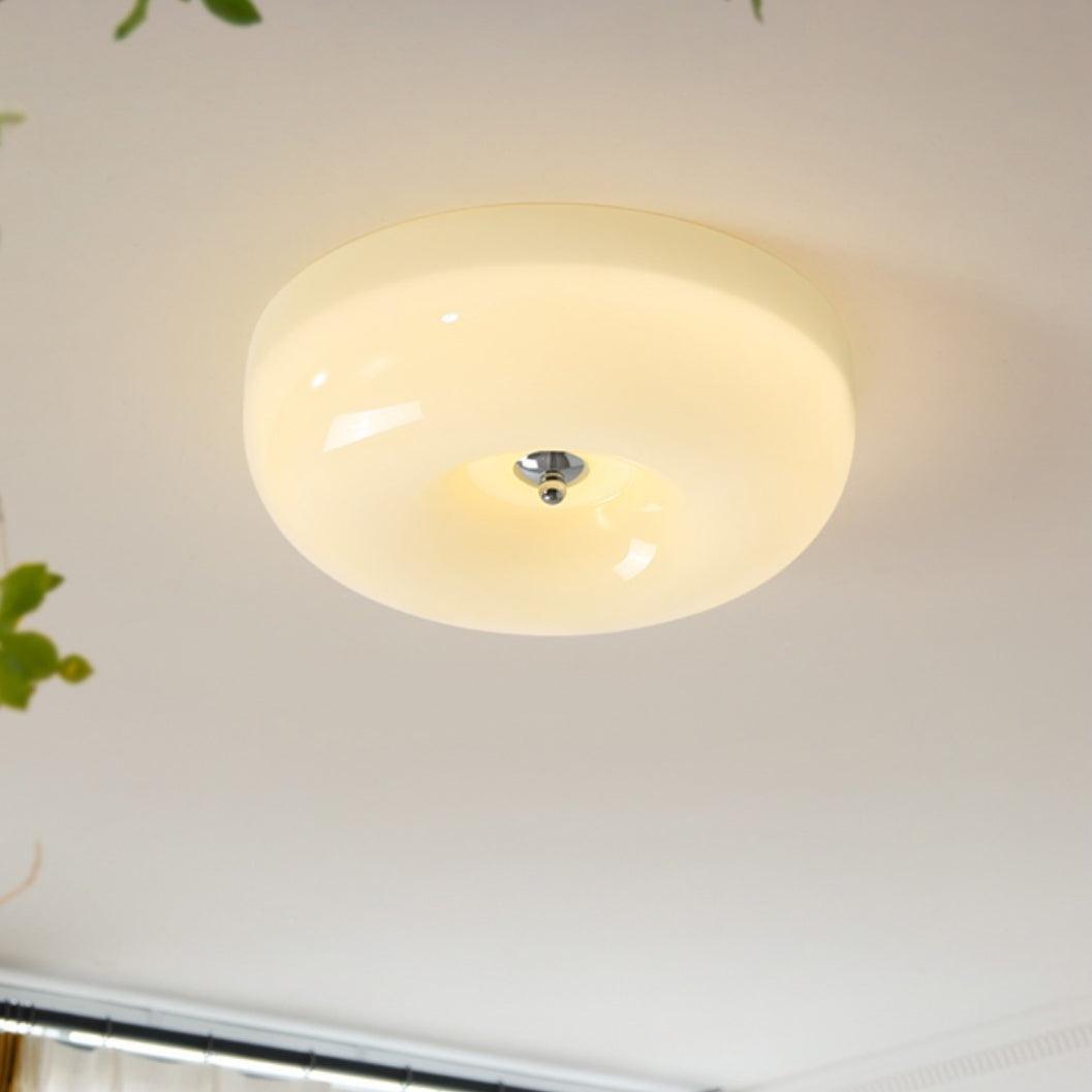 Glazen Plafondlamp met LED Verlichting Warm of Koel Wit Beige Chroom voor Woonkamer Slaapkamer Hal Eetkamer | Sulvida