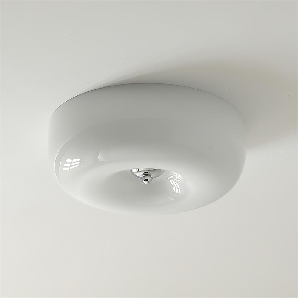 Glazen Plafondlamp met LED Verlichting Warm of Koel Wit Beige Chroom voor Woonkamer Slaapkamer Hal Eetkamer | Sulvida