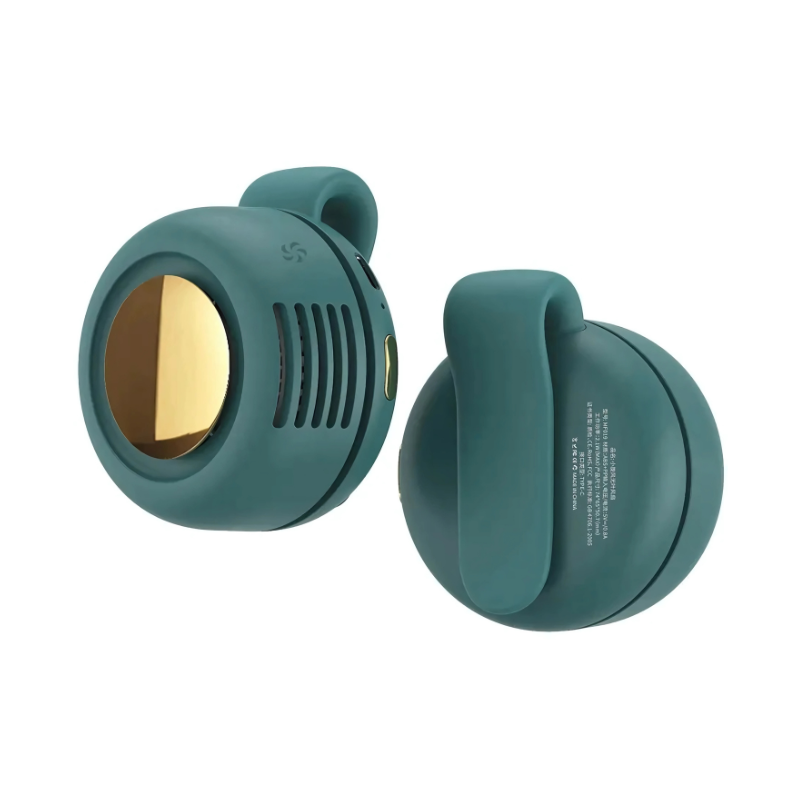 Draagbare Nekkoelingventilator Grijs Groen USB Oplaadbaar Handsfree Airco Zomer Clip Ventilatie Koeling | Sulvida
