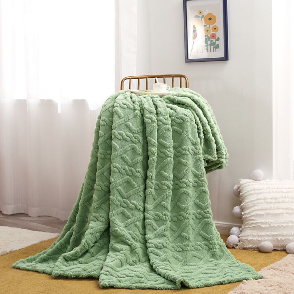 3D Fleece Plaid met Luxe Structuur Zachte Deken voor Bed Bank Woonkamer Wol-Effect Textuur Decoratief Slaapkamer | Sulvida
