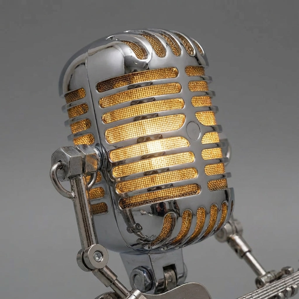 Robot Gitarist Tafellamp LED Warmwit Decoratief Muziekthema Nachtlampje USB-Oplaadbaar Sfeerverlichting | Sulvida