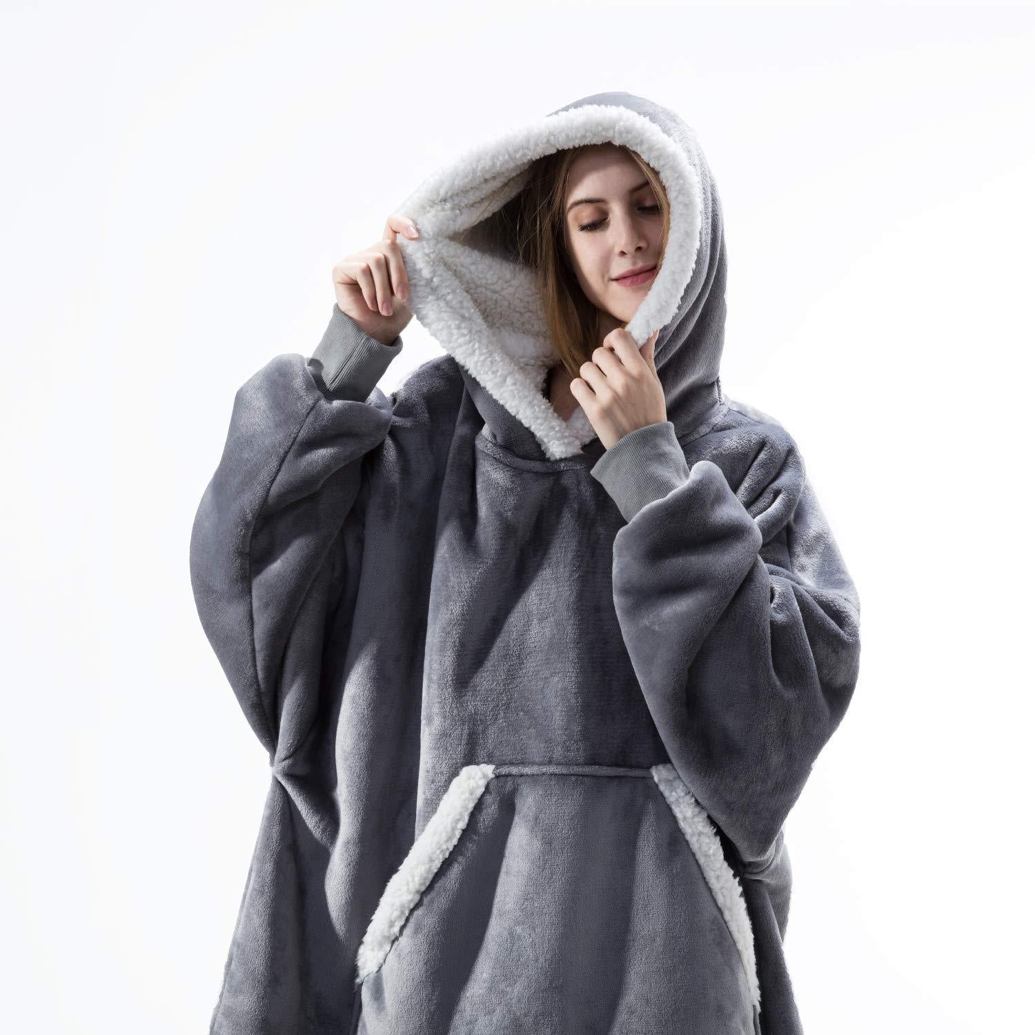 Warme Hooded Deken Hoodie - Zachte Fleece Loungewear met Capuchon en Zakken voor Ultiem Comfort Thuis | Sulvida