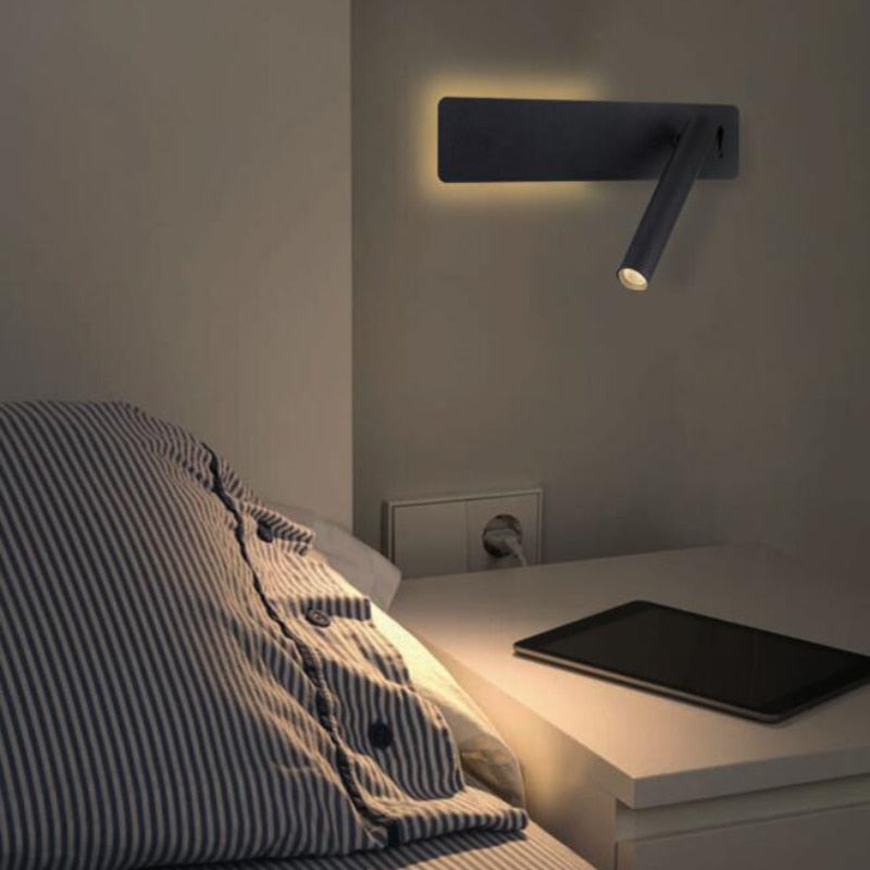 Draaibare LED Wandlamp voor Leeshoek bij het Bed – Verstelbaar Armatuur met Gerichte Lichtbundel – Moderne Design Wandverlichting Slaapkamer | Sulvida