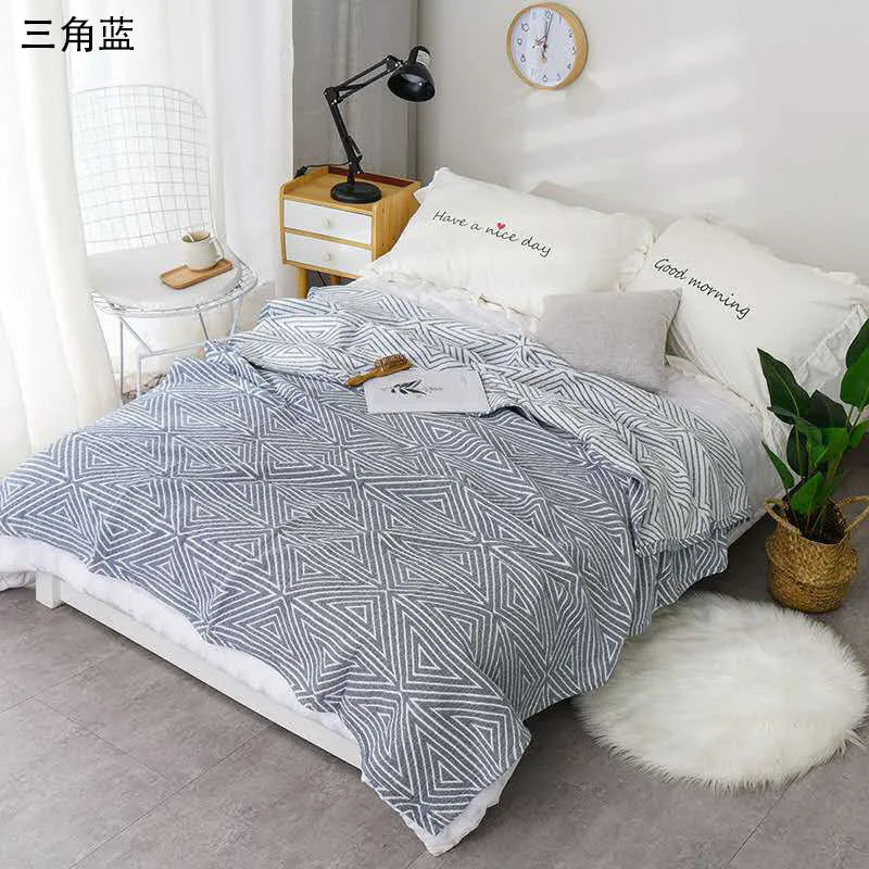Katoenen Muslin Plaid Deken 150×200 200×230 Geruit Sprei Bank Bed Reisdeken Lichtgewicht Ademend Zacht | Sulvida