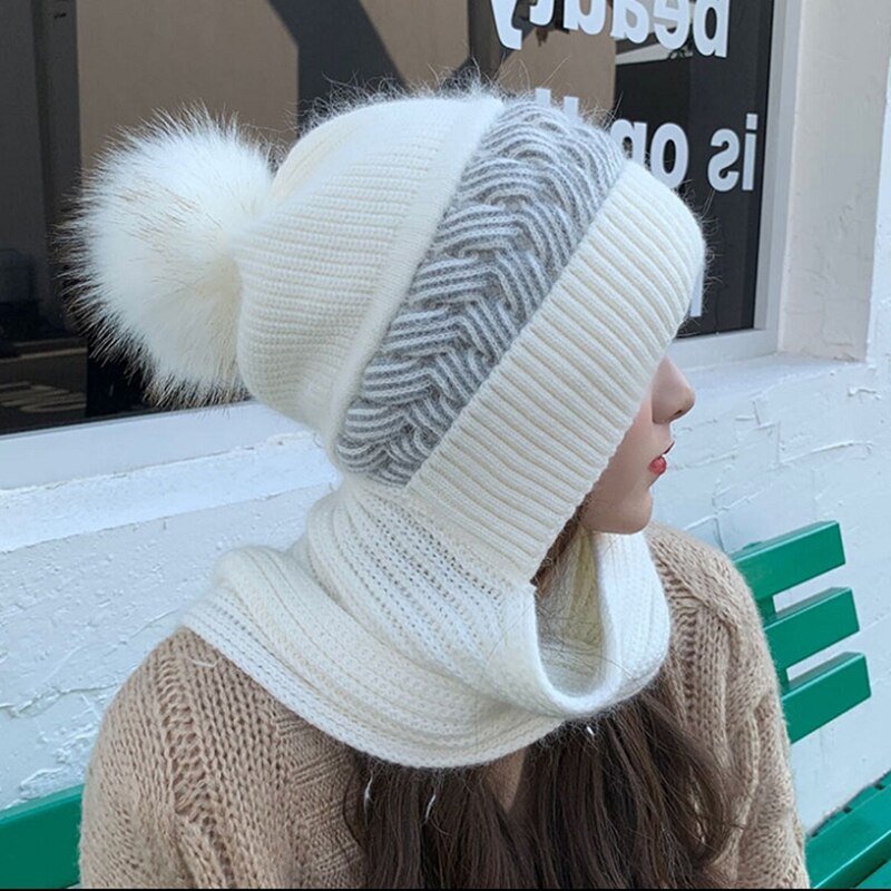 2-in-1 Gebreide Muts met Sjaal – Warme Winteraccessoire voor Dames en Heren Unisex Wintermuts Sjaalmuts | Sulvida