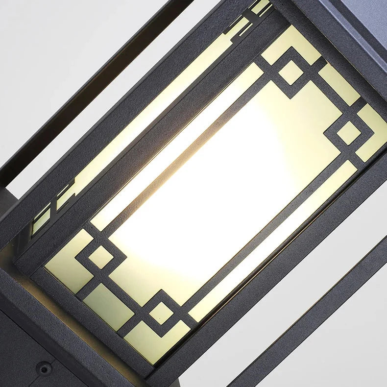 Rechthoekige Sokkellamp Tuinverlichting Geribbeld Glas E27 IP65 Buitenlamp Opritverlichting Pathlight | Sulvida