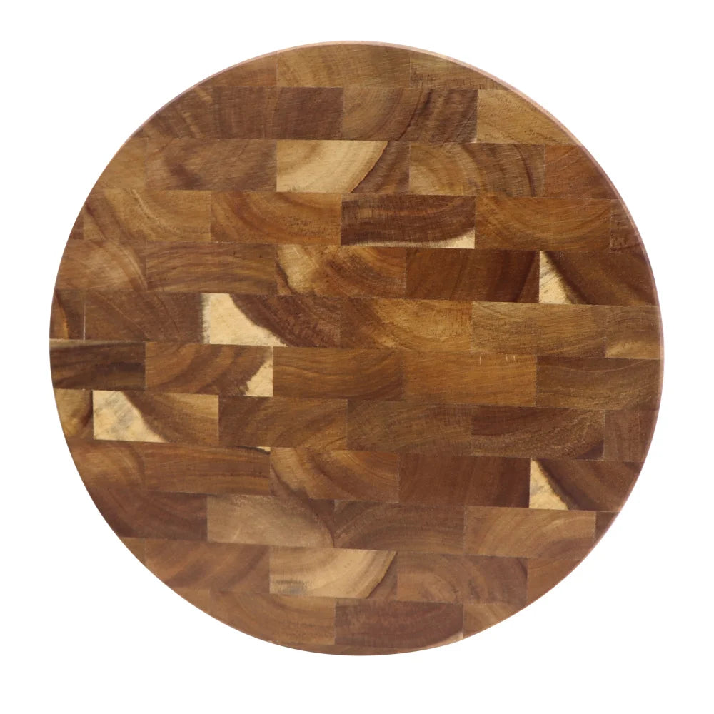 Ronde Hakblok Acaciahout 30cm Dik Snijplank Eindnerf Natuurlijk Hout Keukenaccessoire Duurzaam Serveerplank | Sulvida