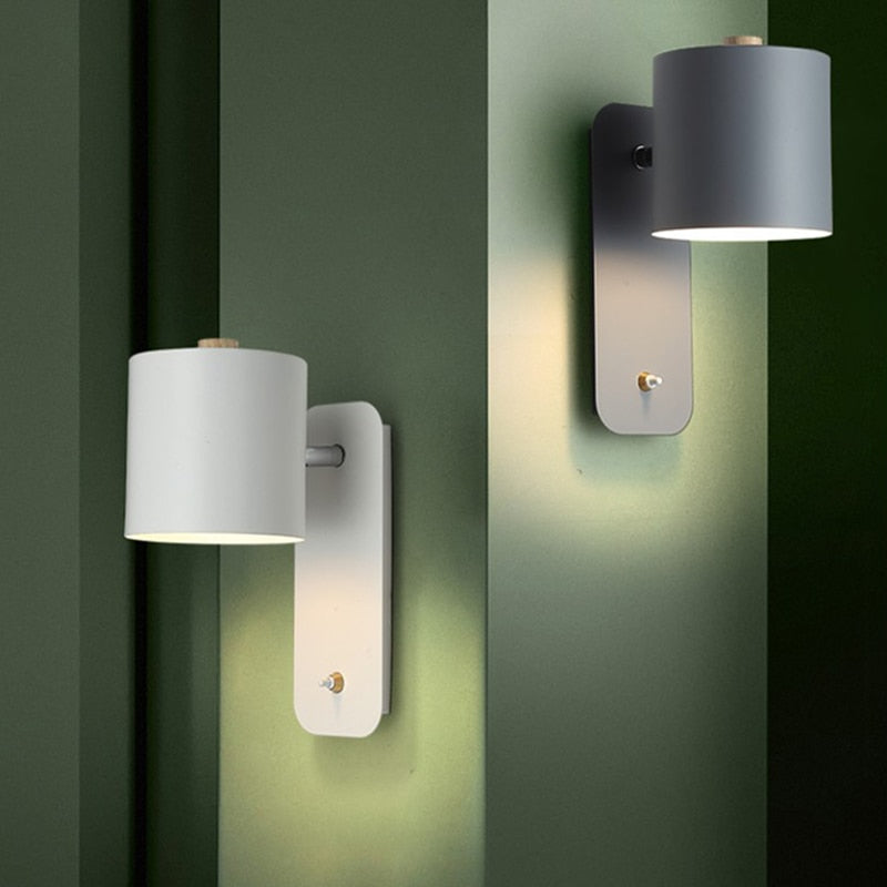 Moderne LED Wandlamp Metaal met Geïntegreerde Schakelaar Wit Groen Grijs Binnenverlichting Chique Design | Sulvida