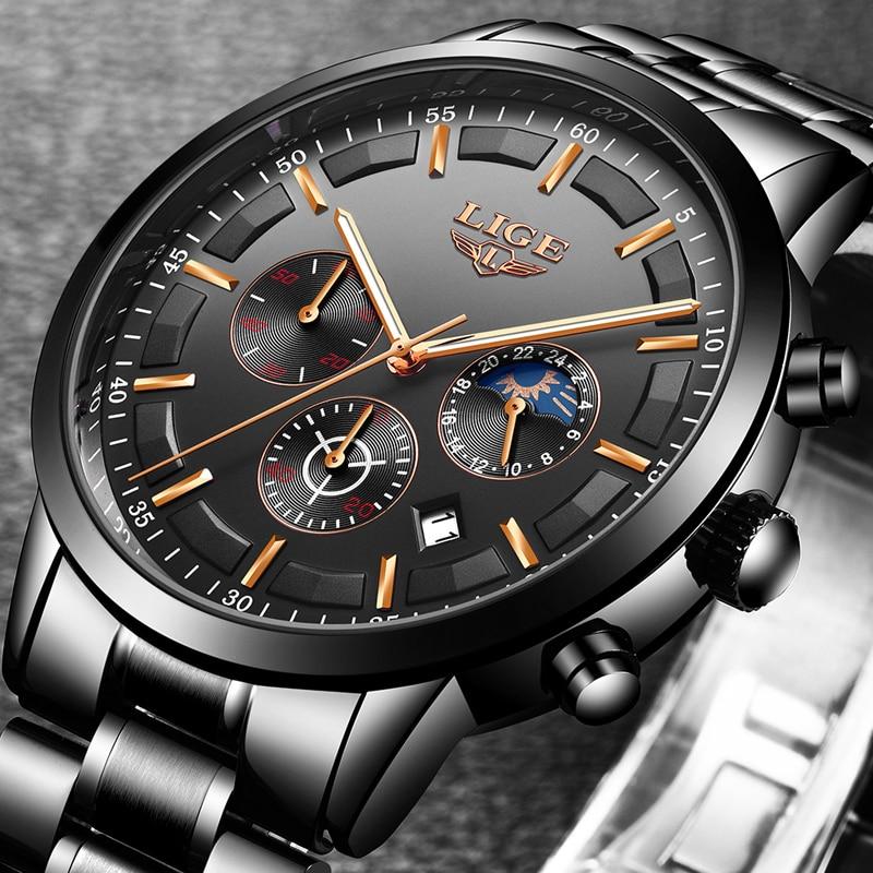 Herenhorloge met Zwarte Stalen Band en Wijzerplaat – Klassiek Design Business Casual Polshorloge Heren | Sulvida