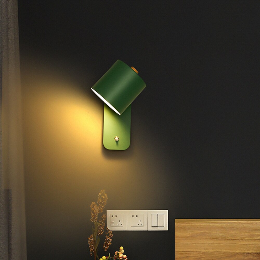 Moderne LED Wandlamp Metaal met Geïntegreerde Schakelaar Wit Groen Grijs Binnenverlichting Chique Design | Sulvida