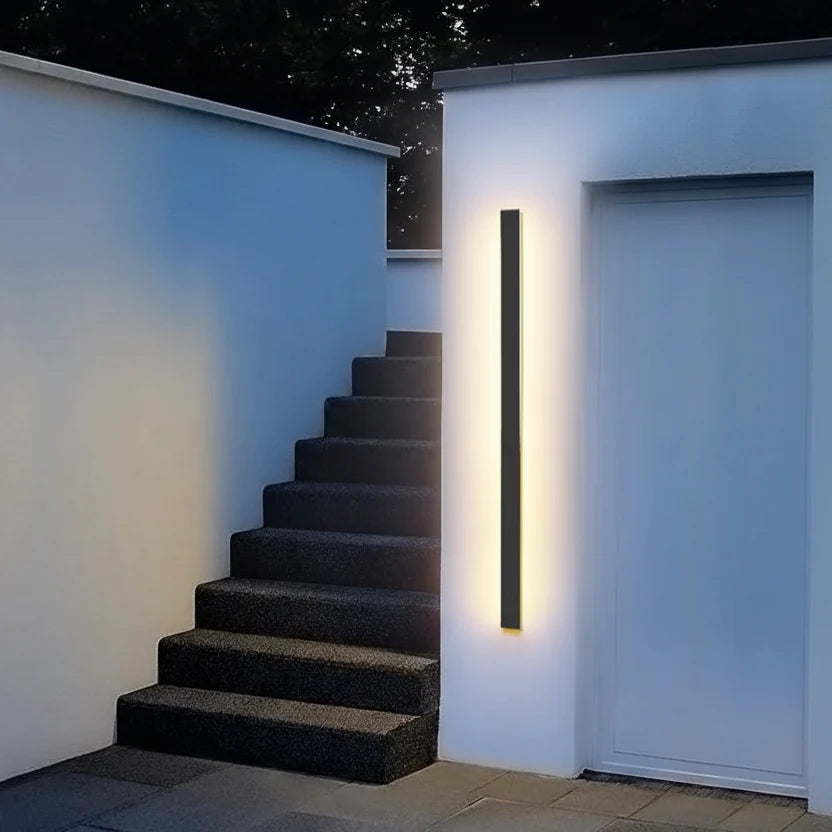LED wandlamp buiten lineair zwart waterdicht IP65 tuinverlichting gevellamp terraslamp aluminium modern design | Sulvida