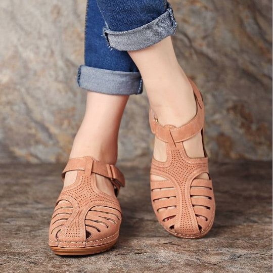 Orthopedische Lederen Sandalen met Teensteun Houdingscorrectie Voetcomfort voor Dagelijks Gebruik Beige Zwart | Sulvida