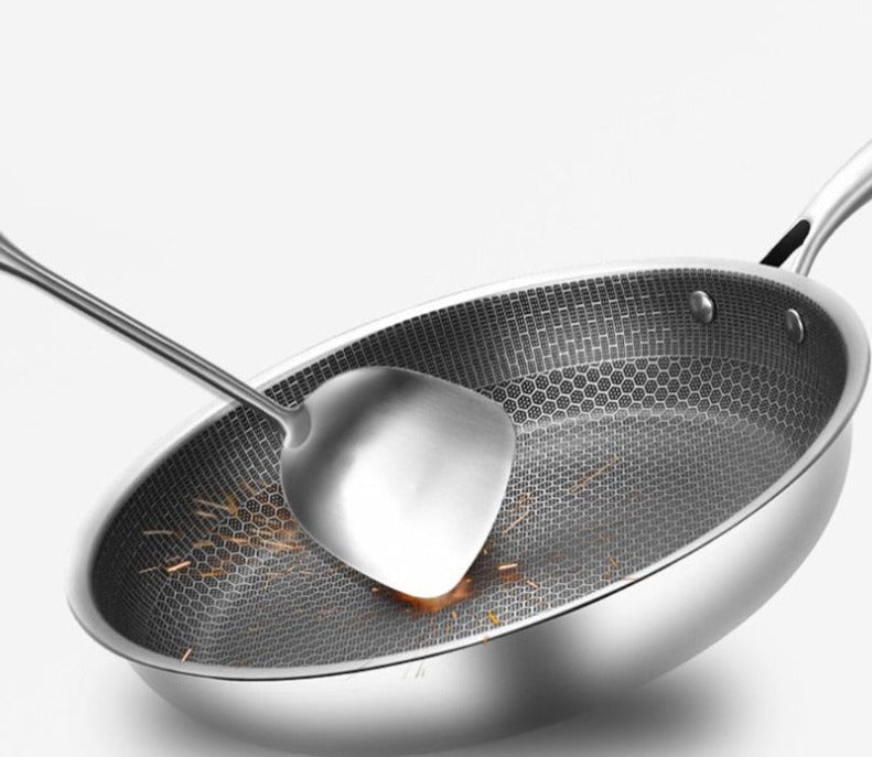 Professionele Koekenpan 28cm RVS Antiaanbaklaag Inductie Vaatwasser Energiezuinig Duurzaam Koken Keuken | Sulvida