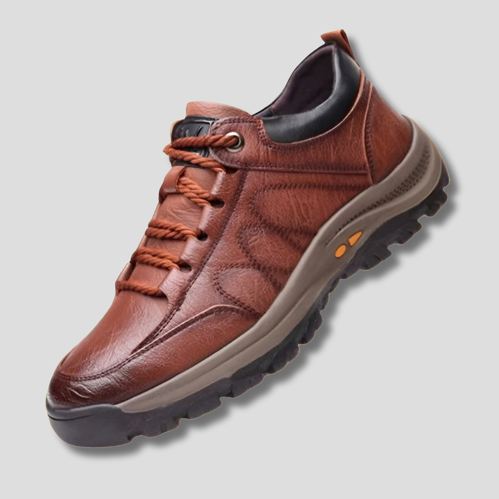 Leren Herenschoenen met Orthopedische Steun Waterbestendig Casual Instappers Werkschoenen Comfort Dagelijks | Sulvida