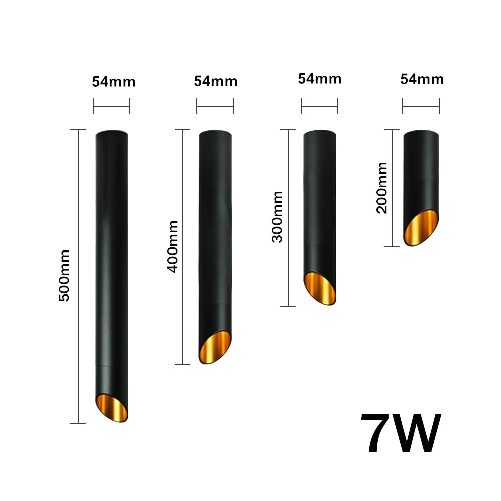 Opbouw LED Plafondspot Buisvormig Design Aluminium Koper Zwart Wit Warm Koud Licht Moderne Verlichting | Sulvida