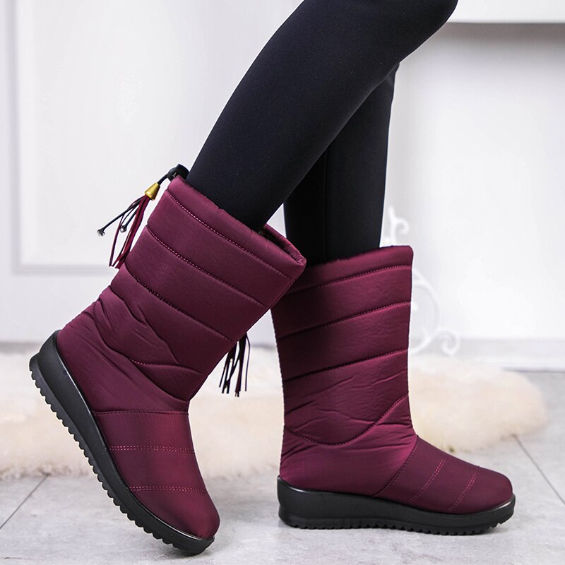Gevoerde Winterlaarzen Dames met Antislip Zool en Kunstbont Voering voor Koude Dagen Warme Winterschoenen | Sulvida