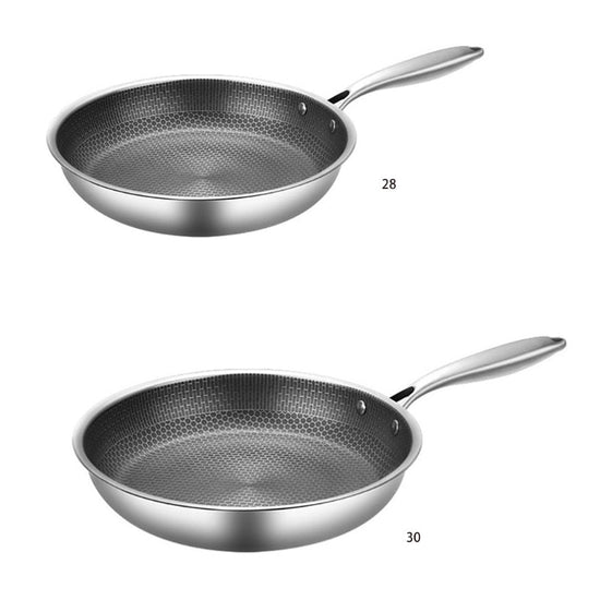 Professionele Koekenpan 28cm RVS Antiaanbaklaag Inductie Vaatwasser Energiezuinig Duurzaam Koken Keuken | Sulvida