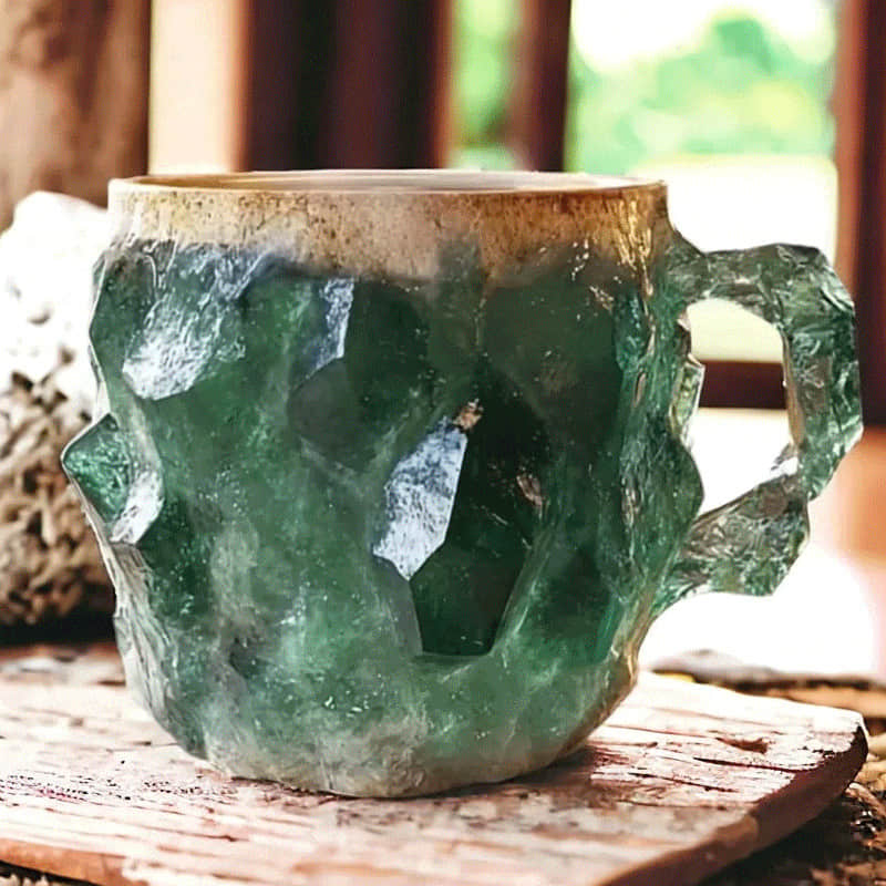 Elegante Porseleinen Mok met Edelsteendesign – Perfect voor Koffie en Thee – Stijlvol Servies voor Elke Dag | Sulvida