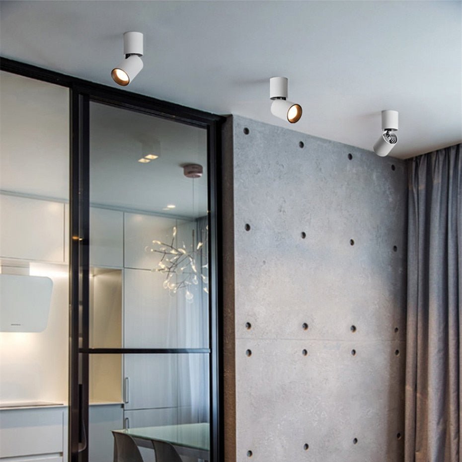 Verstelbare Opbouwspot Rond LED Plafondverlichting Zwart Wit Dimbaar Richtbaar 7W 12W Spotverlichting Woonkamer | Sulvida