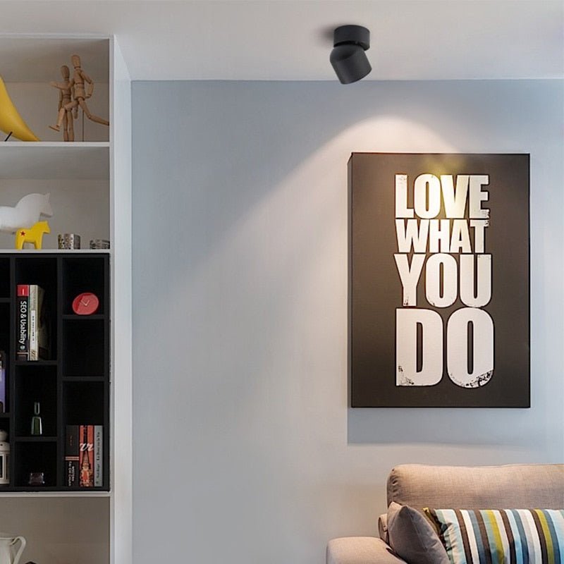 Verstelbare LED Opbouwspot Plafond Cilinder Aluminium Zwart Wit Dimbaar Richtbaar Moderne Accentverlichting | Sulvida