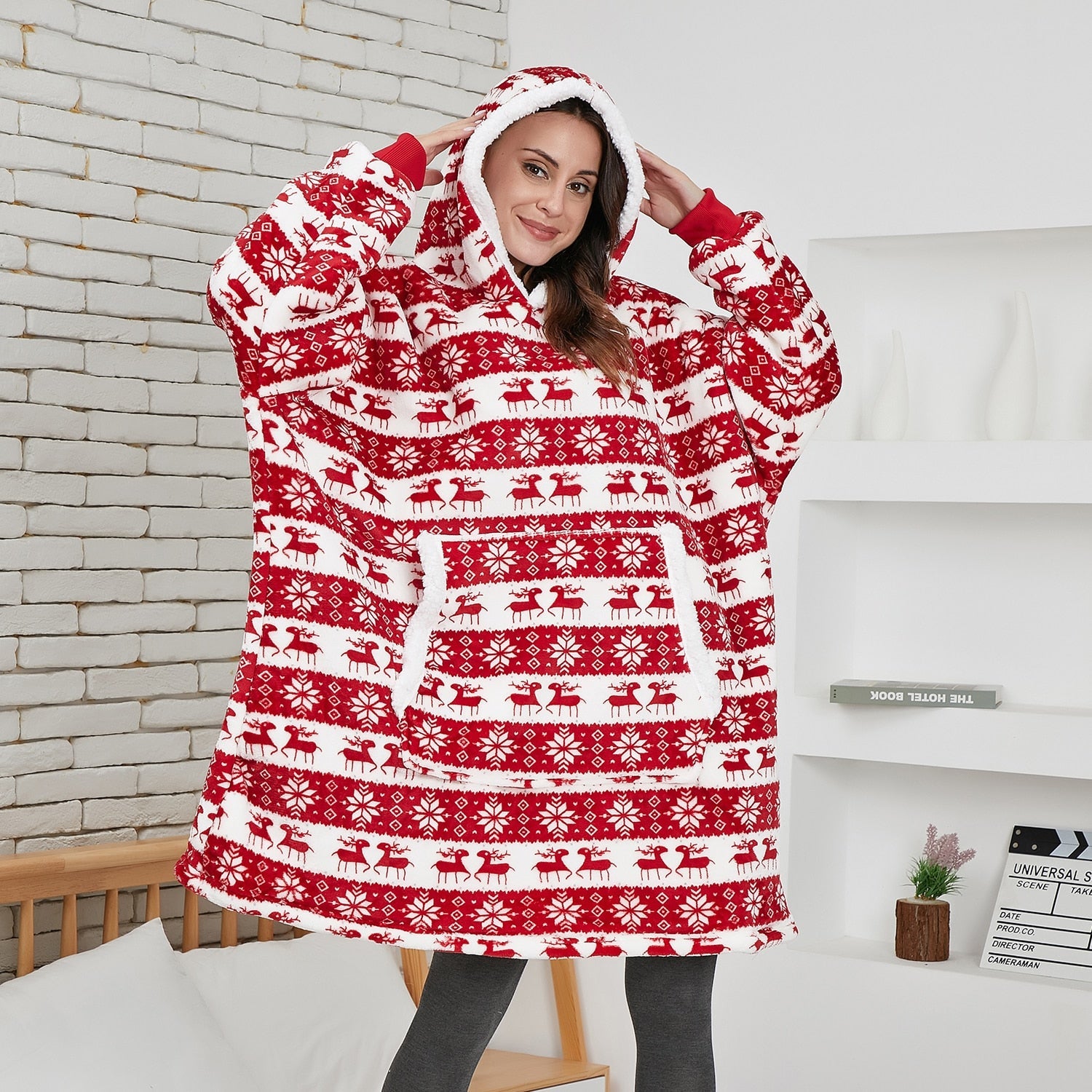 Warme Hooded Deken Hoodie - Zachte Fleece Loungewear met Capuchon en Zakken voor Ultiem Comfort Thuis | Sulvida