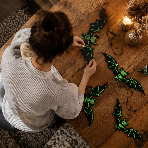 Glow-in-the-Dark Vleermuizen Set 10 Stuks 3D Halloween Decoratie Muurstickers Binnen Buiten Hangend Feest | Sulvida