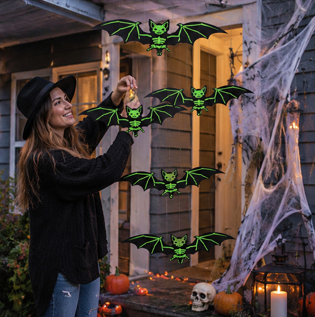 Glow-in-the-Dark Vleermuizen Set 10 Stuks 3D Halloween Decoratie Muurstickers Binnen Buiten Hangend Feest | Sulvida