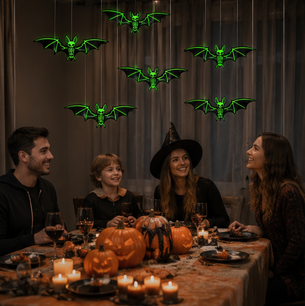 Glow-in-the-Dark Vleermuizen Set 10 Stuks 3D Halloween Decoratie Muurstickers Binnen Buiten Hangend Feest | Sulvida