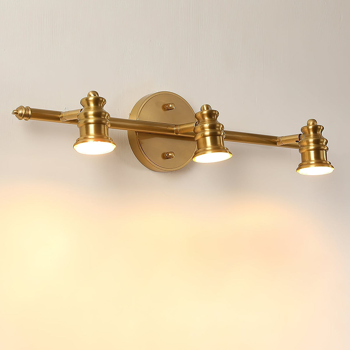 Messing Wandlamp met Verstelbare Spots Brons Vintage Spotverlichting Hal Woonkamer Eetkamer Zwenkbaar | Sulvida