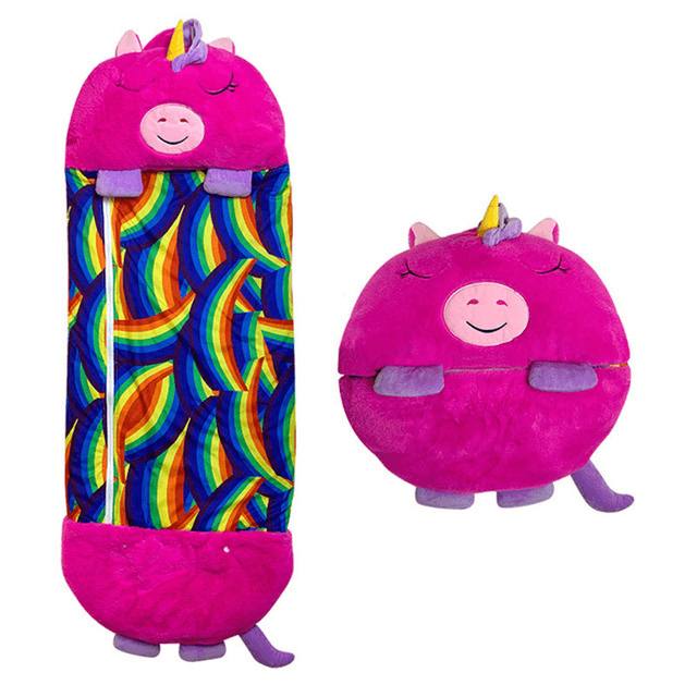 Knuffelslaapzak voor Kinderen – Haai, Eenhoorn, Panda & Meer – Zacht Warm Fleece – 3 Maten – Kamperen Logeren | Sulvida