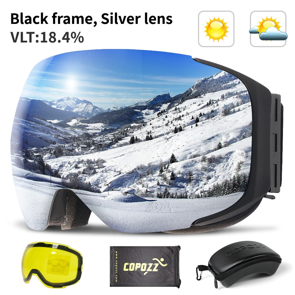 Magnetische Skibril met UV-Bescherming en Anticondens Lenzen – Winterbril voor Sneeuw Snowboarden Skiën | Sulvida