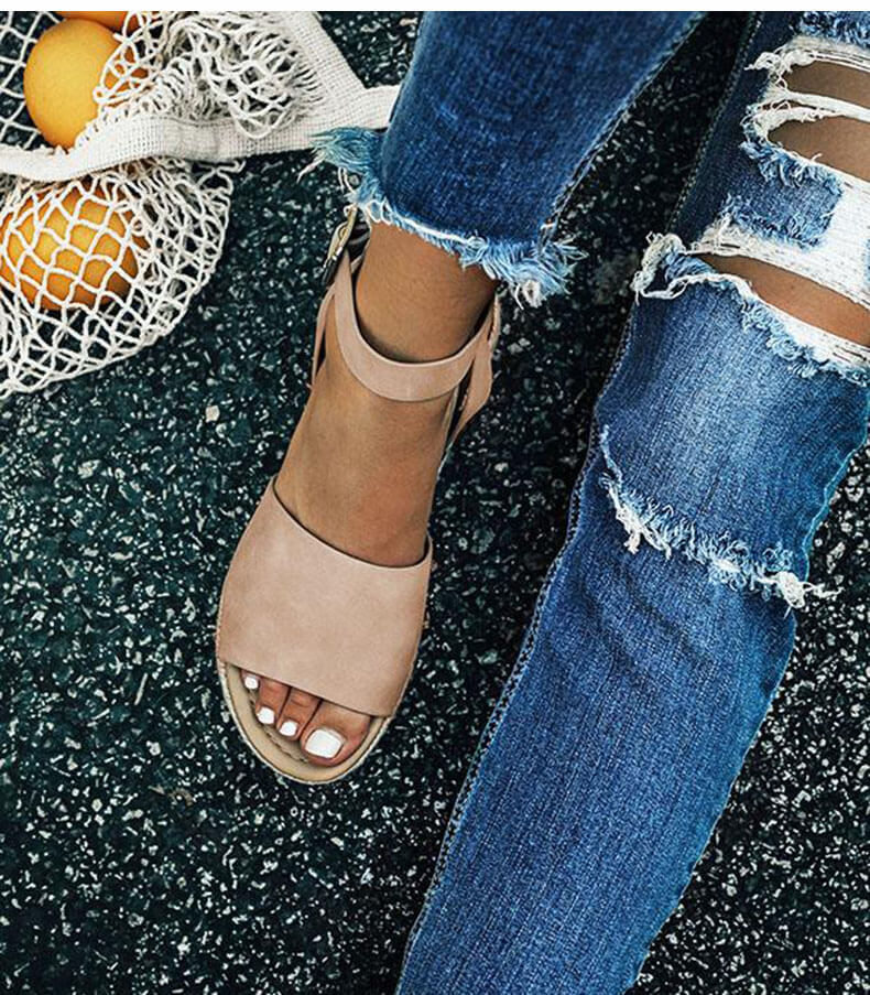 Dames Platformsandalen met Enkelbandje Sleehak 3-5cm Zomer Casual Strandschoen Verstelbaar Comfortabel | Sulvida