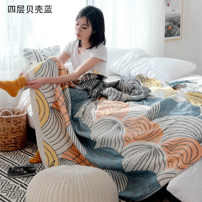 Katoenen Muslin Plaid Deken 150×200 200×230 Geruit Sprei Bank Bed Reisdeken Lichtgewicht Ademend Zacht | Sulvida