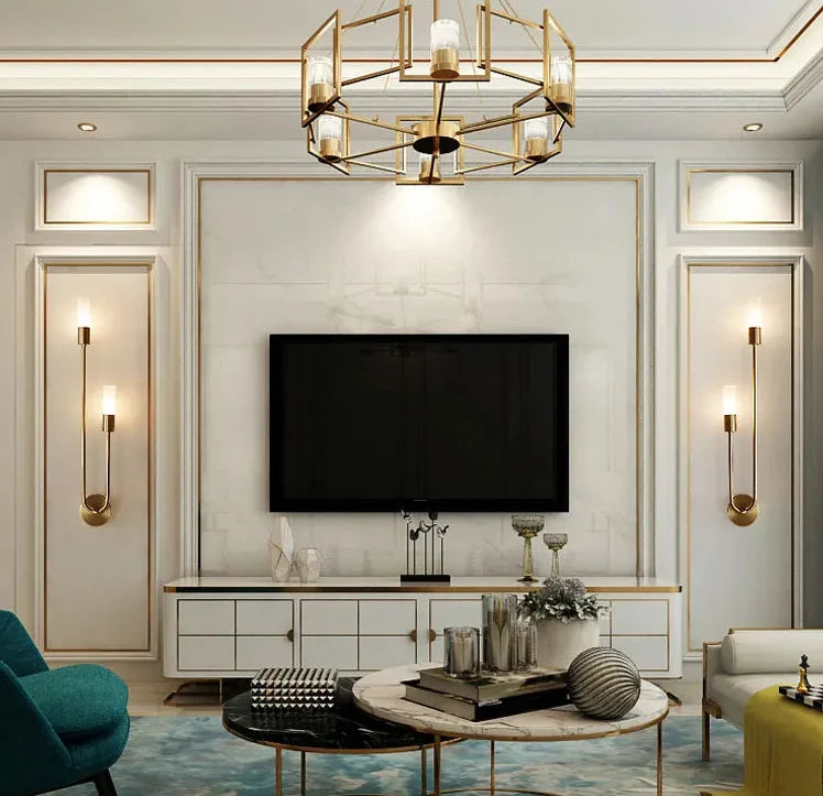 Moderne LED-wandverlichting met bidirectioneel licht zwart goud design voor woonkamer gang slaapkamer hal | Sulvida