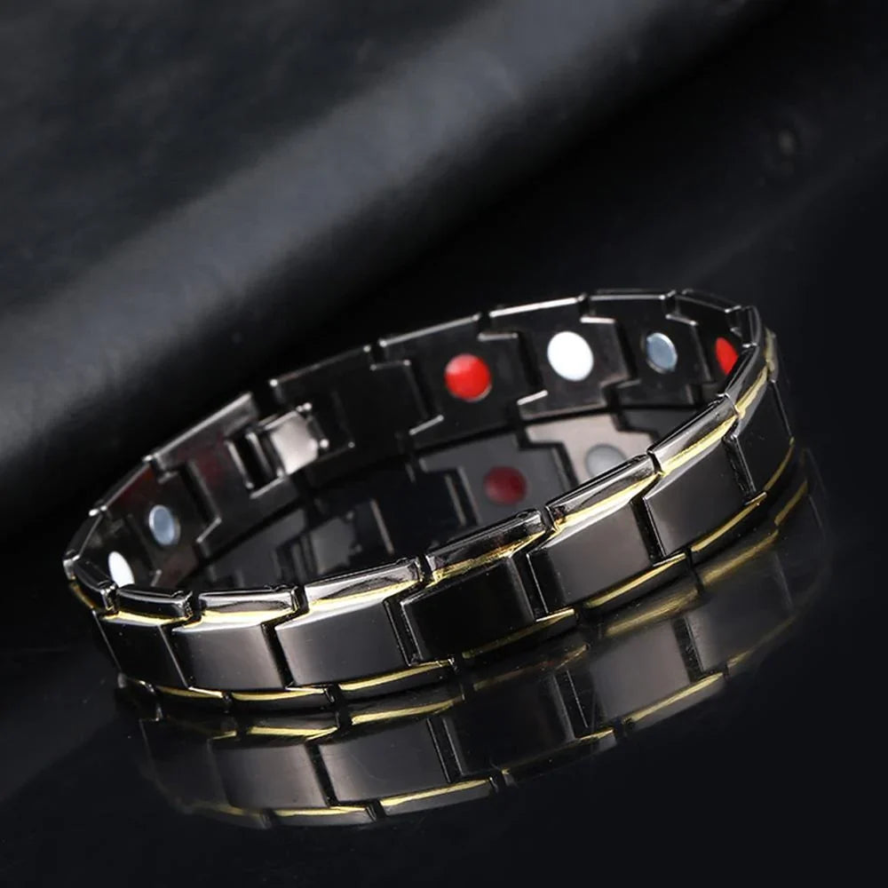 Magnetische Armband Gezondheid Stijlvol Roestvrij Staal Balans Energie Herstel Wellness Design Therapie | Sulvida