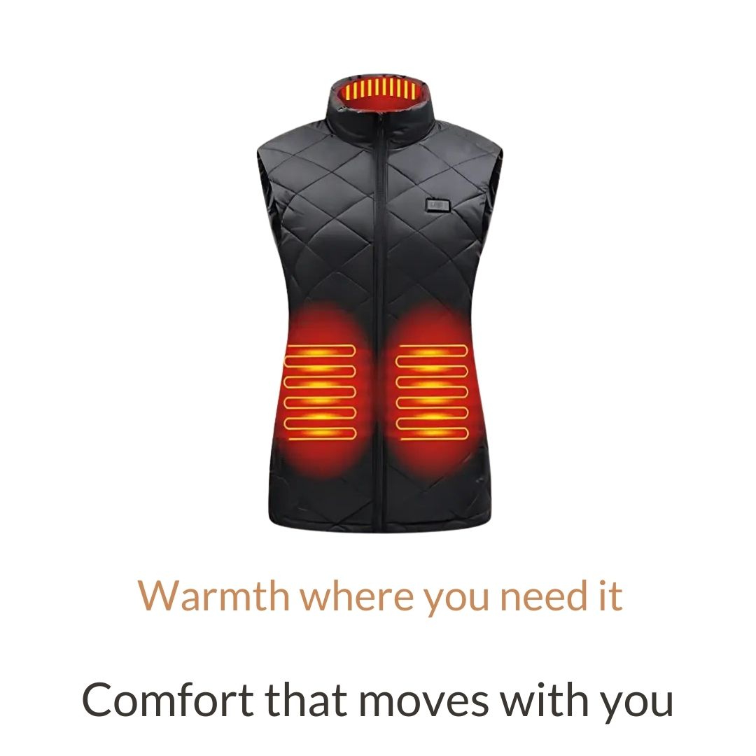Verwarmbaar Bodywarmer Dames Lichtgewicht Elektrisch Gilet Verstelbare Warmtestanden Zwart Blauw Outdoor | Sulvida