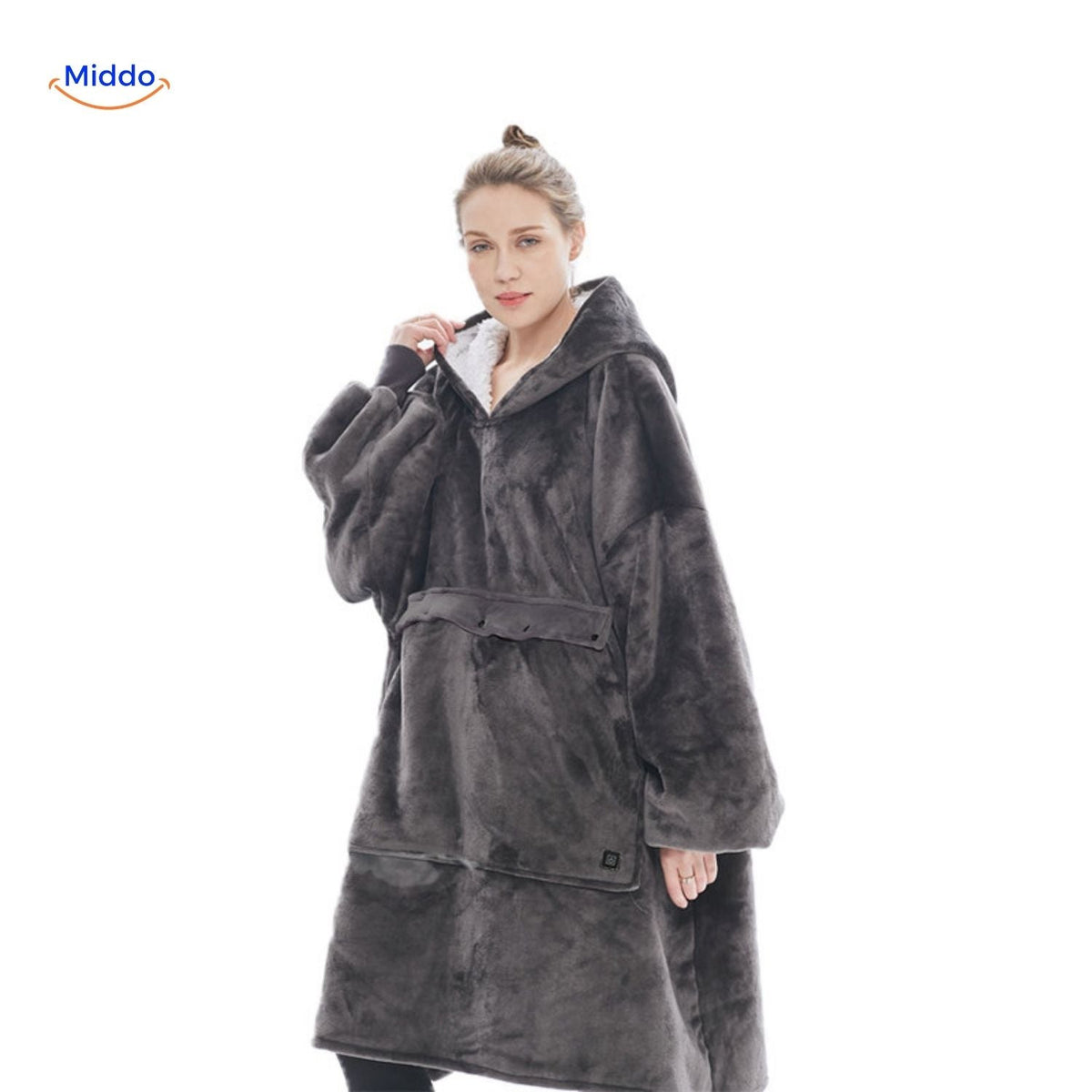 Pull chauffant avec chargement USB, 3 zones chauffantes, unisexe, vêtement chaud d'hiver noir, gris et bleu pour l'automne | Sulvida