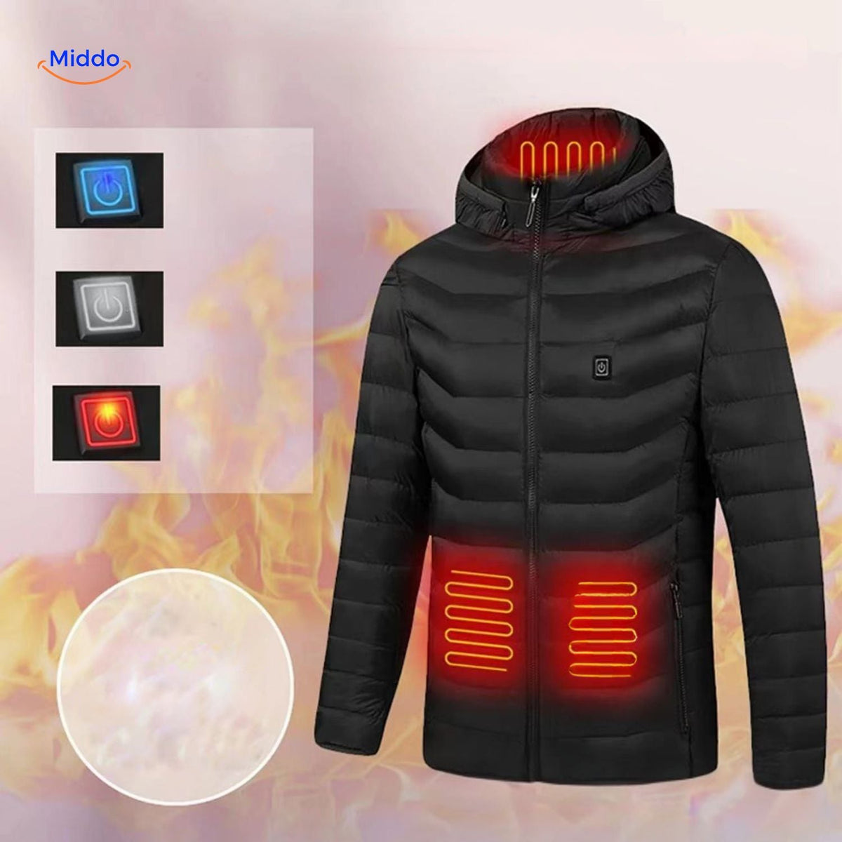 Verwarmde Winterjas Slim Fit Heren Warme Outdoor Jas Verstelbare Verwarming USB Oplaadbaar Winddicht | Sulvida