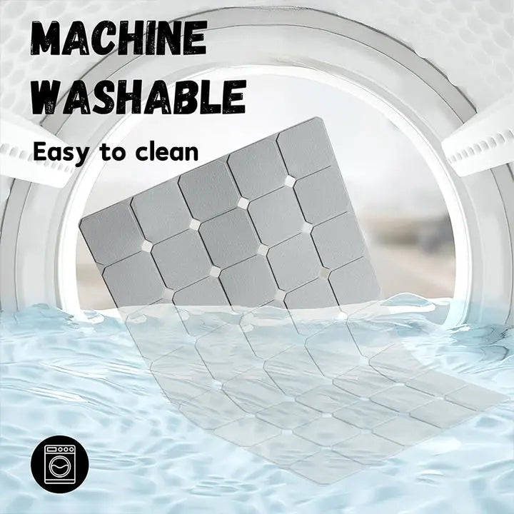 Antislip Badmat Siliconen met Zuignappen en Afvoergaten Vouwbaar voor Bad en Douche Badkamer 45×70 cm Grijs | Sulvida