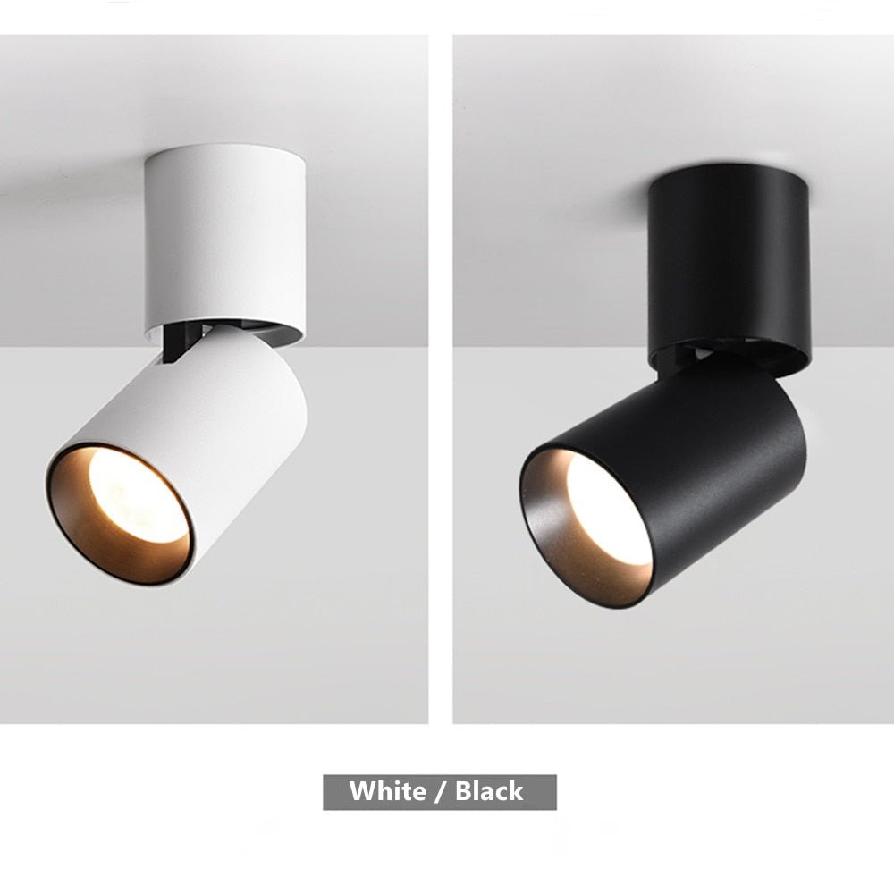 Verstelbare Opbouwspot Rond LED Plafondverlichting Zwart Wit Dimbaar Richtbaar 7W 12W Spotverlichting Woonkamer | Sulvida
