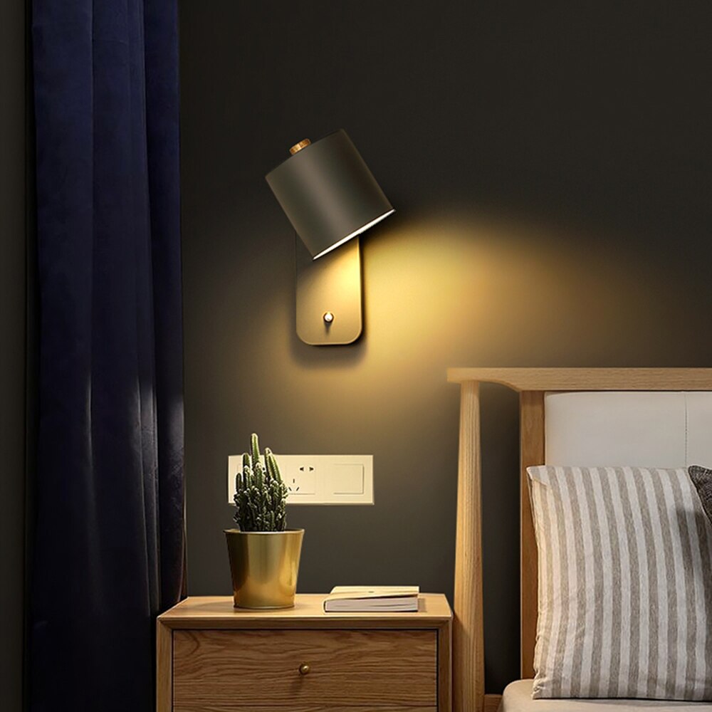 Moderne LED Wandlamp Metaal met Geïntegreerde Schakelaar Wit Groen Grijs Binnenverlichting Chique Design | Sulvida