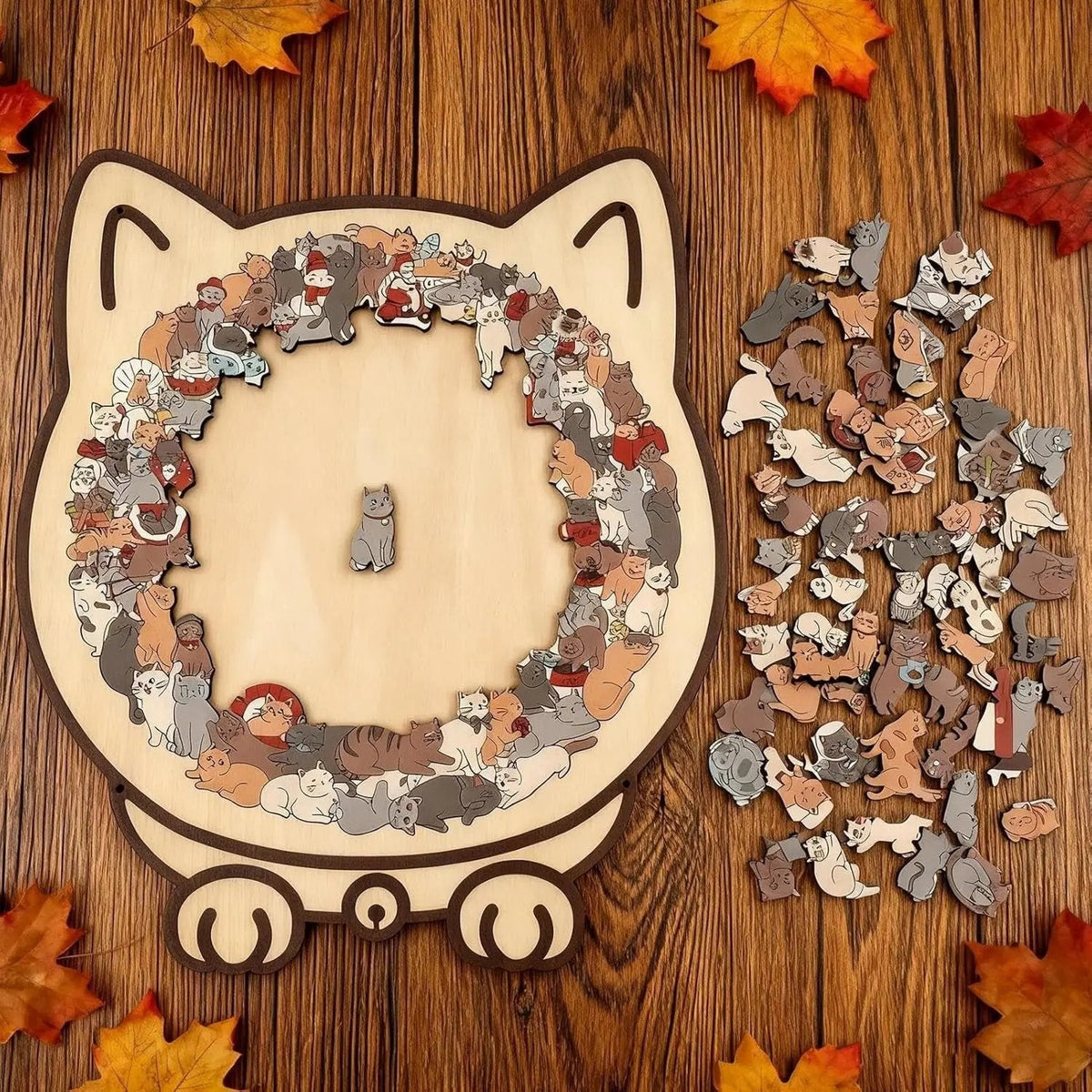 Houten Puzzel Kat 135 Stukjes Creatieve Ontspanning Mindfulness Decoratief Kunstwerk Dieren Legpuzzel | Sulvida