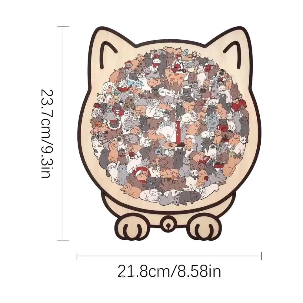 Houten Puzzel Kat 135 Stukjes Creatieve Ontspanning Mindfulness Decoratief Kunstwerk Dieren Legpuzzel | Sulvida
