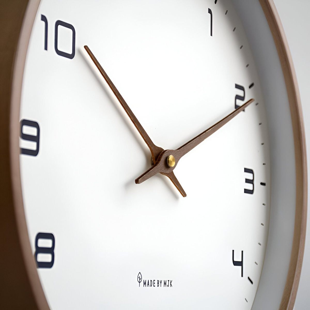 Wandklok Scandinavisch Hout 30cm Stille Uurwerk Moderne Keukenklok Minimalistisch Design Natuurlijke Houtlook | Sulvida